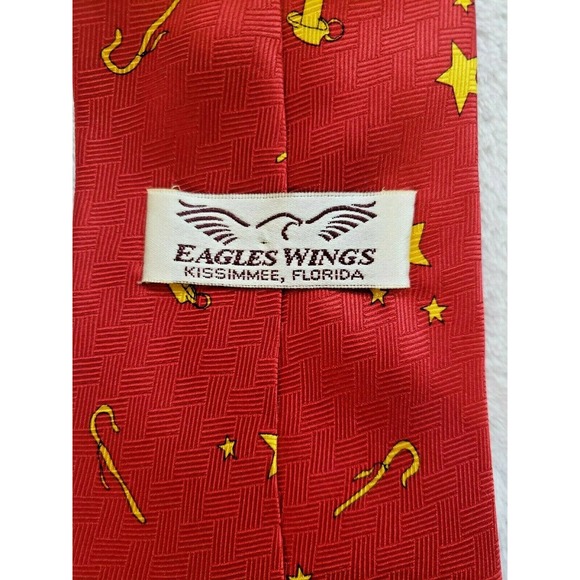 EAGLE WINGS CANDLE STARS FROM MANKIND TO GOD Silk Christmas Necktie Ties - Picture 3 of 4